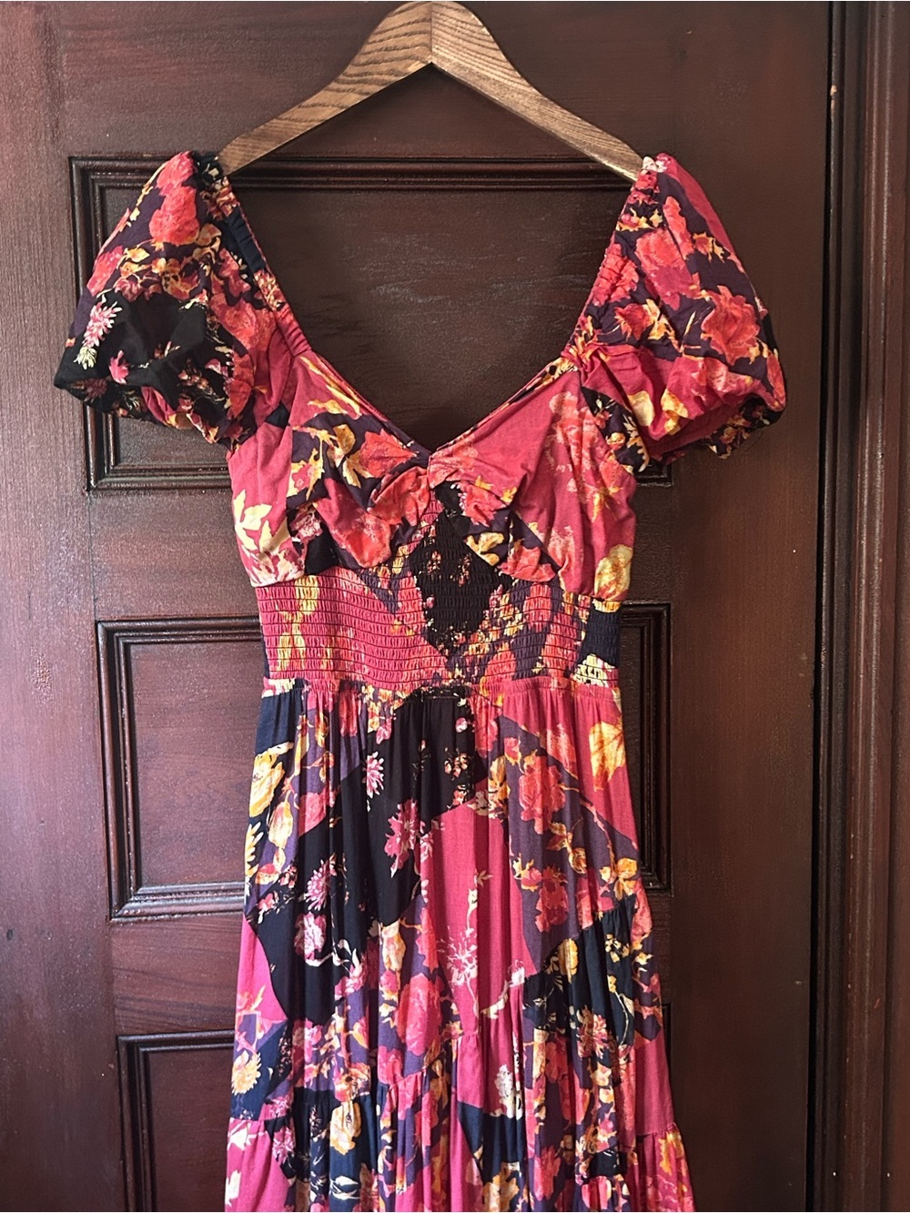 Free People Sun-drenched Maxi Dress Size Small Boho Cottagecore Floral - Picture 6 of 8
